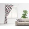 Mustache Print Curtain With Window and Rod - in Room Matching Pillow