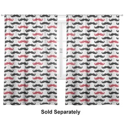 Mustache Print Curtain Panel - Custom Size