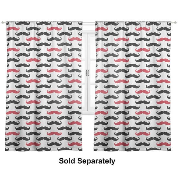 Mustache Print Curtains