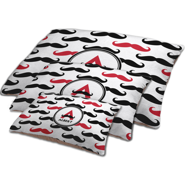 Mustache Print Dog Beds - MAIN (sm, med, lrg)