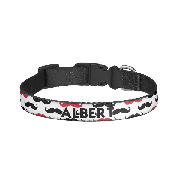 Custom Mustache Print Dog Collar - Large (Personalized)