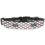 Mustache Print Deluxe Dog Collar - Large (13" to 21") (Personalized)