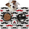 Mustache Print Dog Food Mat - Medium w/ Name and Initial