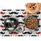 Mustache Print Dog Food Mat - Small w/ Name and Initial