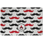 Mustache Print Dog Food Mat w/ Name and Initial