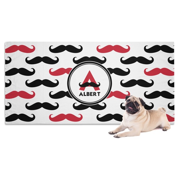 Custom Mustache Print Dog Towel (Personalized)