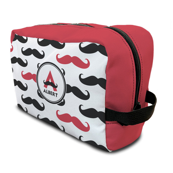 Custom Mustache Print Toiletry Bag / Dopp Kit (Personalized)