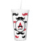 Mustache Print Double Wall Tumbler with Straw (Personalized)
