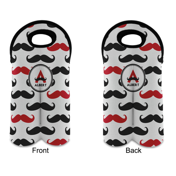 Mustache Print Double Wine Tote - APPROVAL (new)