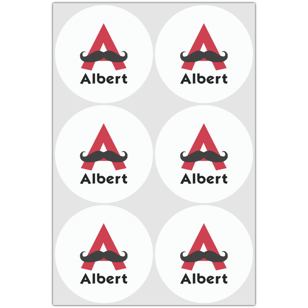 Mustache Print Drink Topper - Large - Set of 6