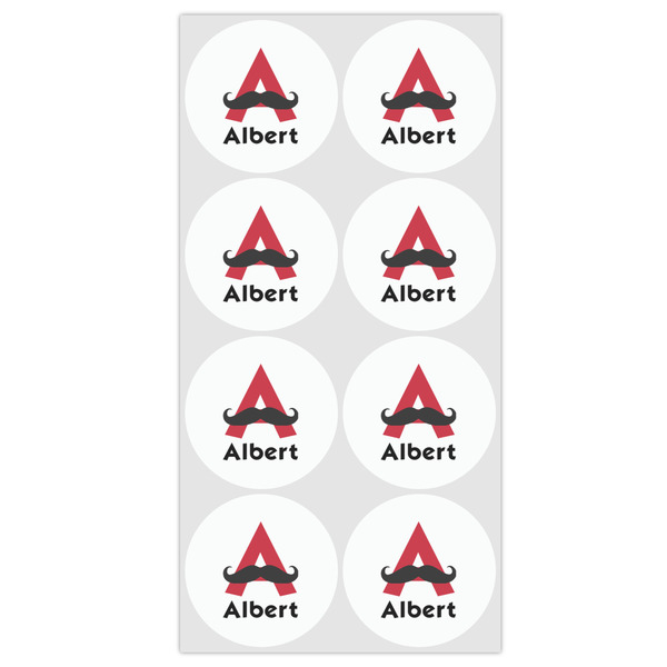 Mustache Print Drink Topper - Medium - Set of 12