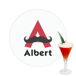 Mustache Print Printed Drink Topper -  2.5" (Personalized)