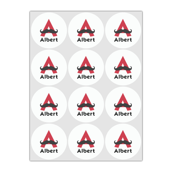 Mustache Print Drink Topper - Small - Set of 12