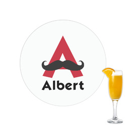 Mustache Print Printed Drink Topper - 2.15" (Personalized)