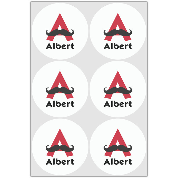 Mustache Print Drink Topper - XLarge - Set of 6