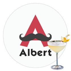 Mustache Print Printed Drink Topper - 3.5" (Personalized)