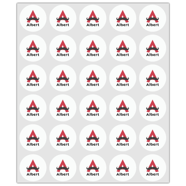 Mustache Print Drink Topper - XSmall - Set of 30