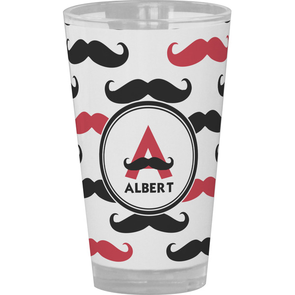 Custom Mustache Print Pint Glass - Full Color (Personalized)
