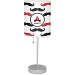 Mustache Print 7" Drum Lamp with Shade Linen (Personalized)