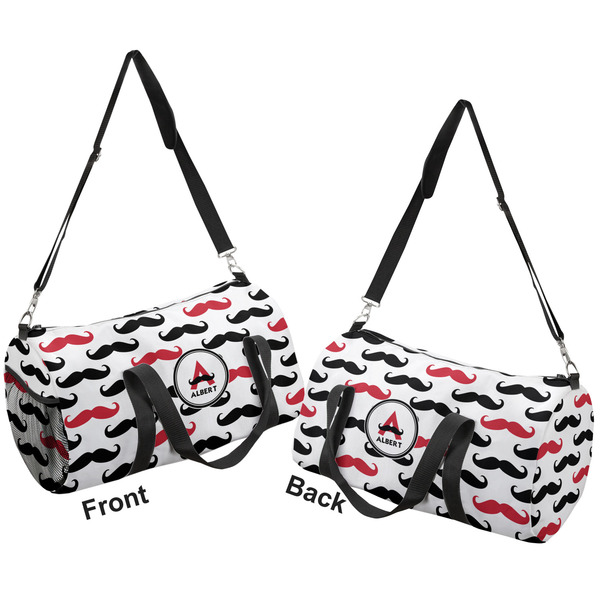 Mustache Print Duffle bag large front and back sides