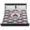 Mustache Print Duvet Cover - King - On Bed - No Prop