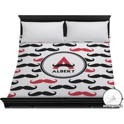 Mustache Print Duvet Cover - King (Personalized)