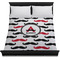 Mustache Print Duvet Cover - Queen - On Bed - No Prop