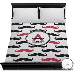 Mustache Print Duvet Cover - Full / Queen (Personalized)