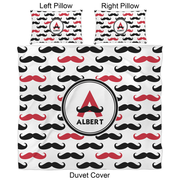 Mustache Print Duvet Cover Set - King - Approval