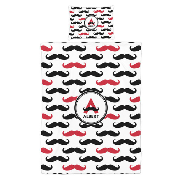 Mustache Print Duvet Cover Set - Twin - Alt Approval