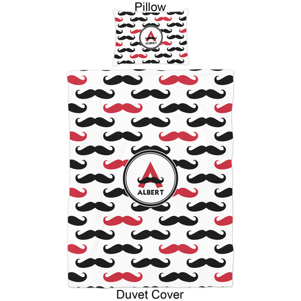 Mustache Print Duvet Cover Set - Twin - Approval