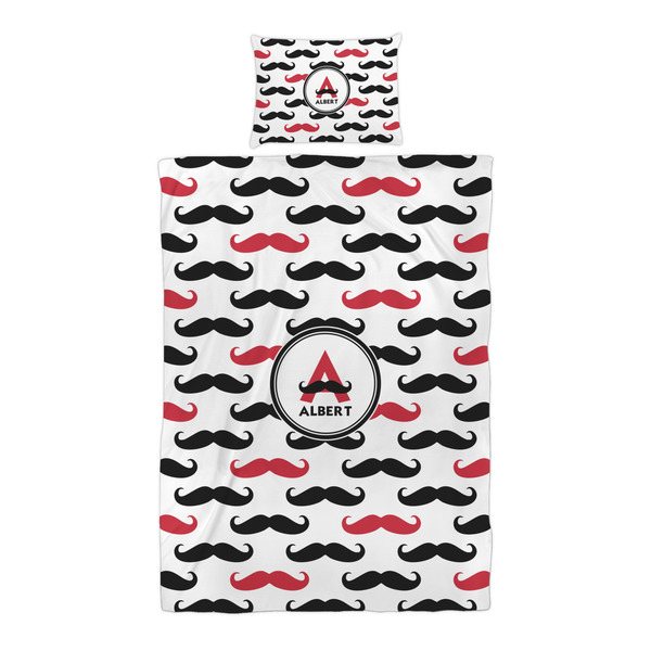 Mustache Print Duvet Cover Set - Twin XL - Alt Approval