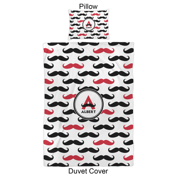 Mustache Print Duvet Cover Set - Twin XL - Approval