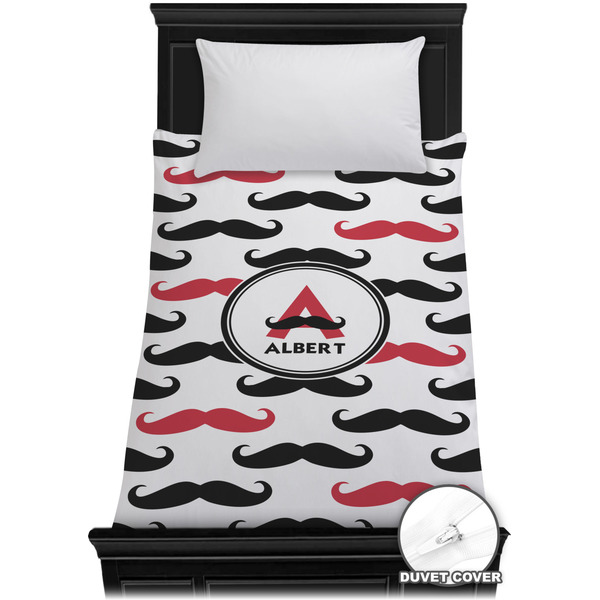 Custom Mustache Print Duvet Cover - Twin XL (Personalized)