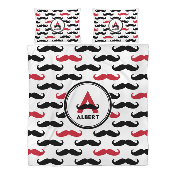 Mustache Print Duvet cover Set - Queen - Alt Approval