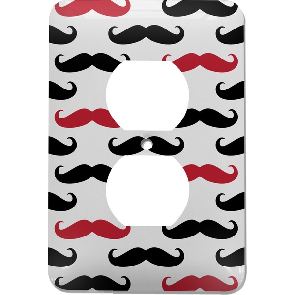Custom Mustache Print Electric Outlet Plate