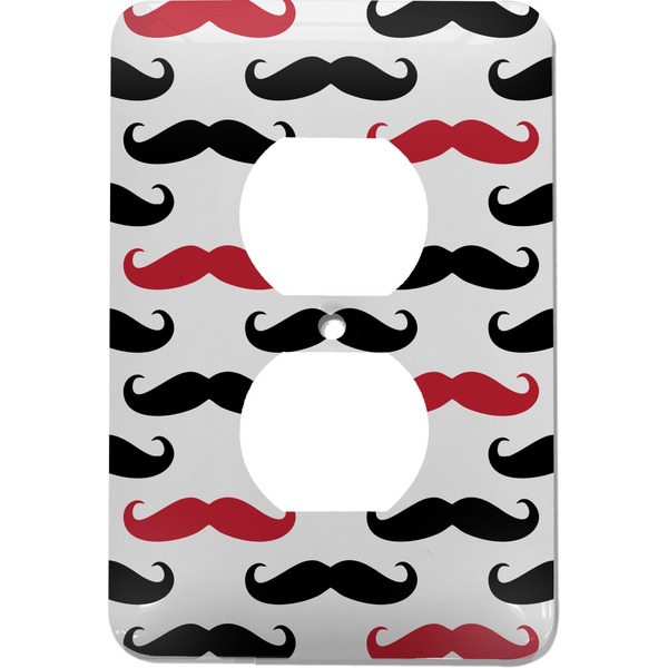 Custom Mustache Print Electric Outlet Plate