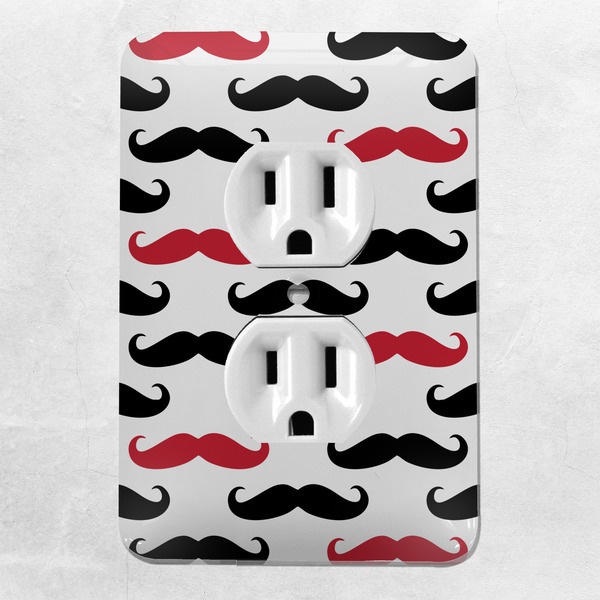 Mustache Print Electric Outlet Plate - LIFESTYLE