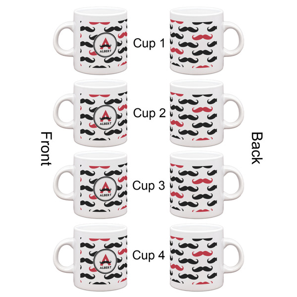 Mustache Print Espresso Cup Set of 4 - Apvl