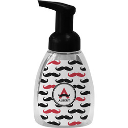 Mustache Print Foam Soap Bottle - Black (Personalized)