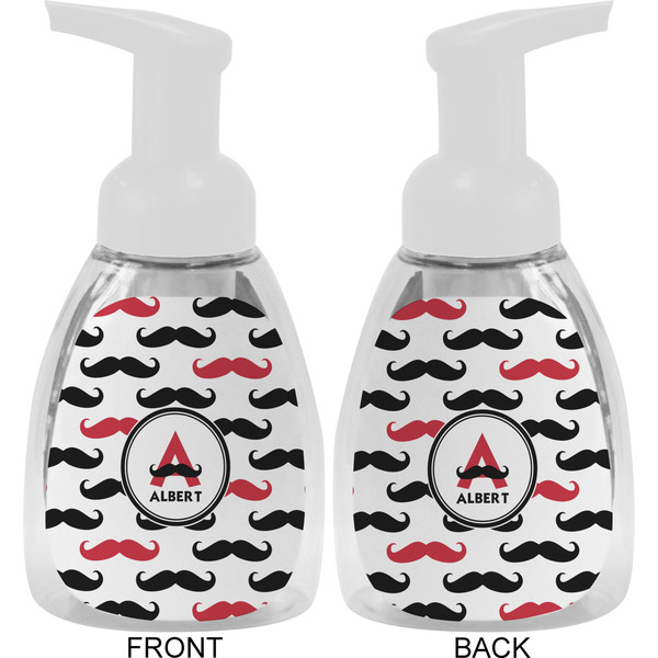 Mustache Print Foam Soap Bottle Approval - White