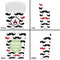 Mustache Print French Fry Favor Box - Front & Back View