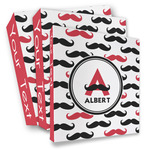Mustache Print 3 Ring Binder - Full Wrap (Personalized)