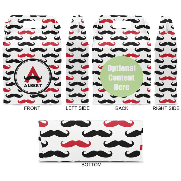 Mustache Print Gable Favor Box - Approval