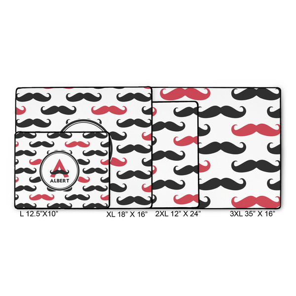 Mustache Print Gaming Mats - SIZE CHART