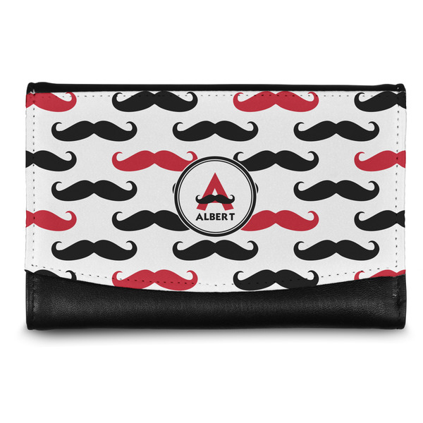Custom Mustache Print Genuine Leather Women's Wallet - Small (Personalized)
