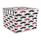 Mustache Print Gift Boxes with Lid - Canvas Wrapped - Large - Front/Main