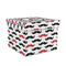 Mustache Print Gift Boxes with Lid - Canvas Wrapped - Medium - Front/Main