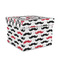 Mustache Print Gift Box with Lid - Canvas Wrapped - Medium (Personalized)