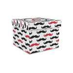 Mustache Print Gift Box with Lid - Canvas Wrapped - Small (Personalized)